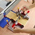 Router Table Coping Sled Rail Coping Sled with Clamps for Precise Front Joint Cutting of Cabinet Doors and Drawer