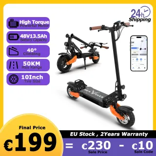 JUICEASE C67Lite Electric Scooter 48V13.5Ah High-Capacity Battery Powerful Motor 50KM Long Range 35°Climbing 10Inch Fat Tires Off-Road All Terrain EScooter with Shock Absorption