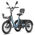 EU Direct FAFREES F20 Mate II Electric Tricycle Cargo,48V 25AH Battery,250W Motor,750W Peak Power,Top Speed 25KM or H,20+2_5inch Tires,75 100KM Max Mileage,180KG Max Load,Foldable Electric Bike