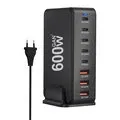 GaN TechBakeey YMX 600W 600W 8 Port USB PD Charger 5USB C+3USB A QC PD3_1 Fast Charging Desktop Charging Station EU Plug US Plug for iPhone 16 16 Pro 15 14 13 Pro Max for Xiaomi 15pro for Samsung Galaxy Z Flip6