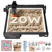ATOMSTACK A20 Pro V2 20W Laser Engraver, 400mm/s High Speed, 0.01mm Precision, 0.08 x 0.1mm Spot, 400*365mm