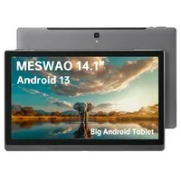 MESWAO B1 Tablet, 14.1 inch 1920*1080 IPS Screen, MTK6769 8 Cores, 6GB RAM 128GB ROM, Android 13, WiFi 5 Bluetooth 5.2, 13MP+5MP Camera, 10000mAh Battery, 4*Speakers - US Plug, Grey