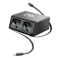 GaN Tech Bakeey WLX 60E 210W 6 Port USB PD Charger USB A+3USB C+2USB C Stretching Cable Support PD Fast Charging Desktop Charging Station EU Plug for iPhone 17 17Pro 16 Pro Max 15 14 13 for Huawei Mate XTs for OPPO for VIVO