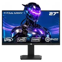 TITAN ARMY P2712V Gaming Monitor, 27 inch Fast IPS, 3840×2160@160Hz & 1920×1080@320Hz, HDR400, 12 Scenario Modes, Game Assist, 1ms GTG Response Time, Dynamic OD, RGB Gaming Lighting, Low Blue Light, 2*HDMI 2.1, 2*DP 1.4, 1*Audio