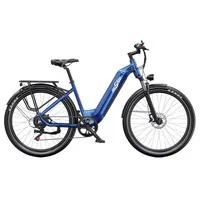 Onesport OT05 Electric Bike 27.5" Aluminum Frame 36V 18.2Ah Battery ANANDA 250W Motor Torque Sensor 25km/h Shimano 7 Speed 60-120KM Max Range Oil Disc 100kg Max Load - Deep Blue