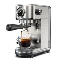 HiBREW H10B Espresso Coffee Machine, 20Bar Extraction Pressure, Semi-Automatic, Adjustable Temperature & Cup Volume, 51mm Aluminum Alloy Handle, 1.3L Removable Water Tank, Silver