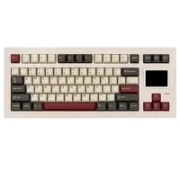 SP-STAR D82 PRO Wireless Mechanical Keyboard, 80% Compact Layout, Tri-Mode 2.4G/Bluetooth/USB-C, 2.4-Inch IPS Screen, Hot-Swappable White Switch V2 Linear, PBT Keycaps, RGB Backlight, Gasket Mount - Retro White