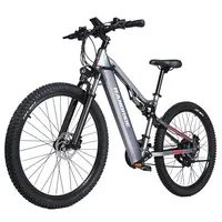RANDRIDE YG90A Electric Bike 1000W Motor 45km/h Max Speed 48V 17Ah Removable battery 70-90KM Max Range 27.5*2.4'' CST Tires 120kg Load Shimano 21 Gears Hydraulic brake - Blue & Grey