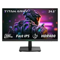 Refurbished TITAN ARMY P2510HS Gaming Monitor, 24.5-inch 1920*1080 CSOT Fast IPS Screen, 300Hz Refresh Rate, HDR400, 121% sRGB, 1ms GTG Response Time, Adaptive-Sync, Hardware Low Blue Light