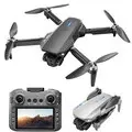 YLR/C E88 GT WiFi FPV with 4.9inch Large LCD Screen Controller HD Dual Camera Optical Flow Positioning Brushless Foldable RC Drone Quadcopter RTF