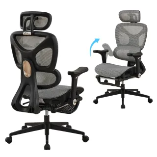 TCGBKAF Ergonomic Mesh Office Chair with Footrest, Big & Tall Executive Computer Chair, 5D Flip-Up Armrests, Adjustable Lumbar Support & Headrest, Home Office Desk Chair